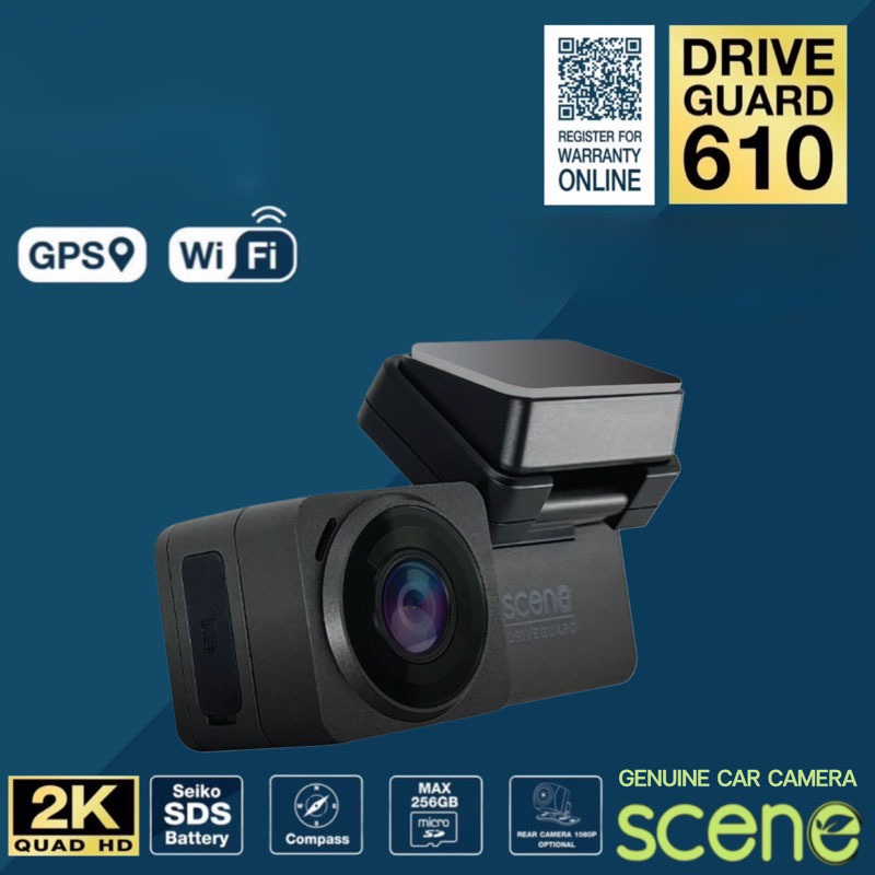 SCENE Drive Guard 610 กล้องติดรถยนต์ ความคมชัด 2K มาพร้อม Wi-Fi และ GPS ...