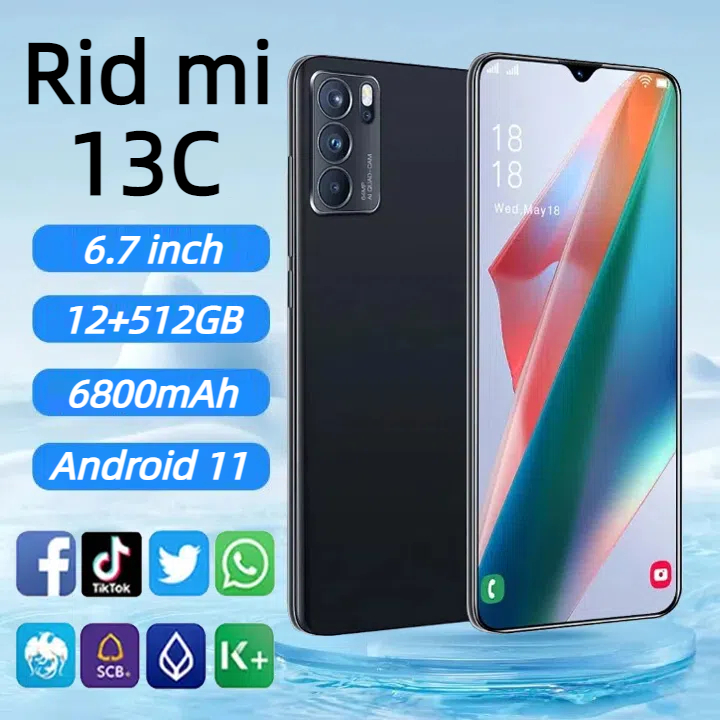 สมาร์ทโฟน Red mi 13C 6.7 นิ้ว 12+512GB 5G Android ราคาถูก สมาร์ทโฟนเกม ...