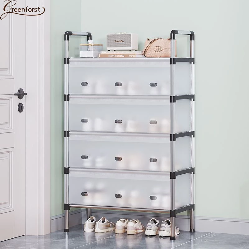 Greenforst รุ่น 2065 ชั้นวางรองเท้ามีแผ่น PET ปิดกันฝุ่น โครงเหล็ก แข็งแรงทนทาน