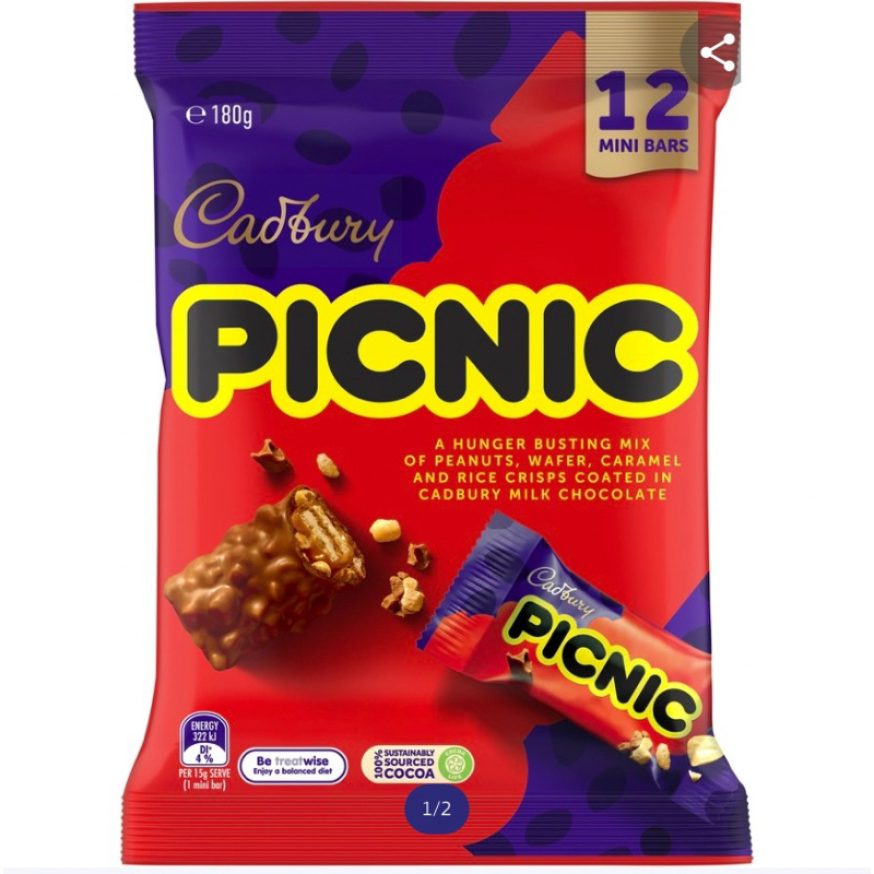 cadbury Picnic Sharepack 180 g. | Shopee Thailand