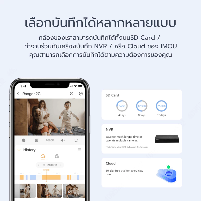 IMOU รุ่น Ranger 2C กล้องวงจรปิด ภายใน Wifi มีให้เลือก 3MP-5MP มีไซเรนตรวจจับบุคคล พูดคุยโต้ตอบได้ ประกัน 2 ปี