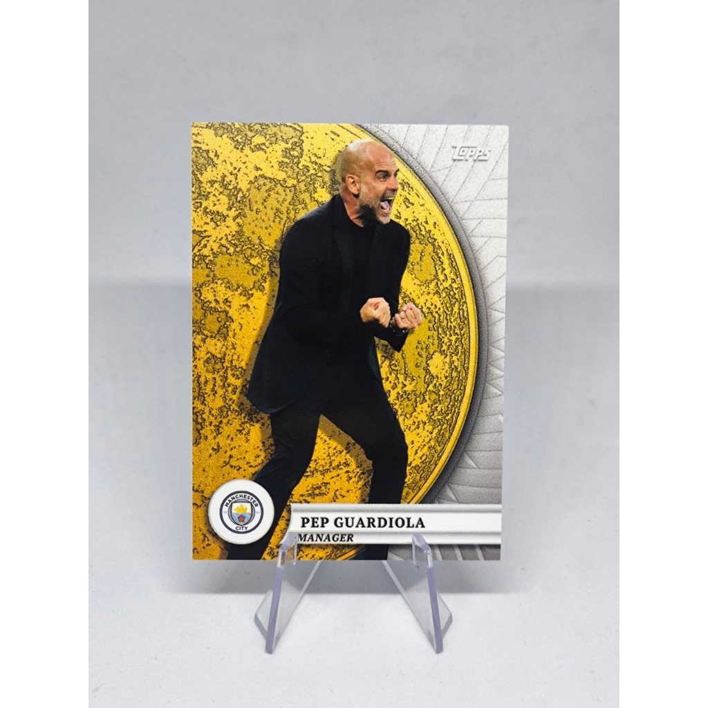 Topps 2024 Manchester City Team Lot Numéro 40 Pep Guardiola Bleu Lune