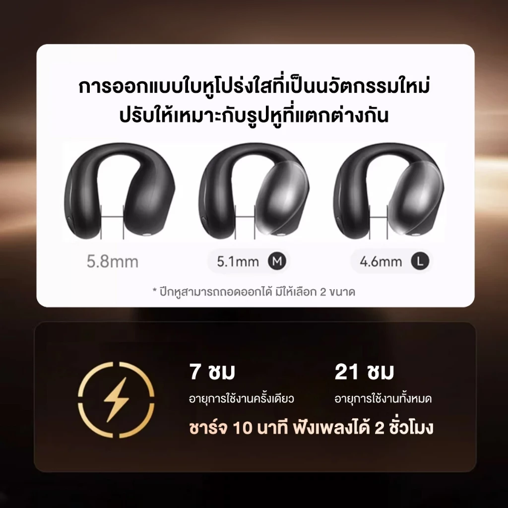 SOUNDCORE C40i Flexible and Comfortable Clip-On Earbuds หูฟังบลูทูธไร้สาย หูฟังไร้สาย หูฟังบลูทูธ เสียงเบสหนัก กันน้ํา