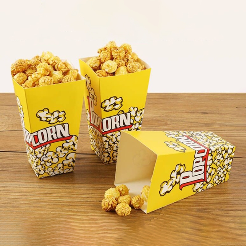 (แพ็ค 50 ใบ) กล่องใส่ป๊อปคอร์น POPCORN ขนาด 16*9*5.7 cm. พร้อมถุง OPP ...