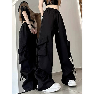 Women กางเกงขายาว กระเป๋าใบใหญ่ cargo pants เกงเอวสูง เคาน์เตอร์ high waist casual กางเกงทำงานขายาว