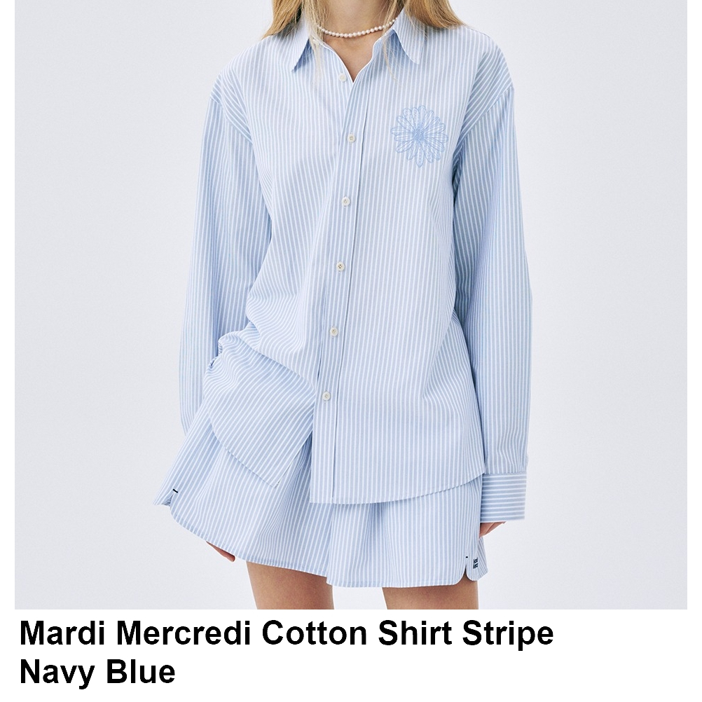 Mardi Mercredi Cotton Shirt Stripe (Blue Navy, Blue Burgundy, Pink