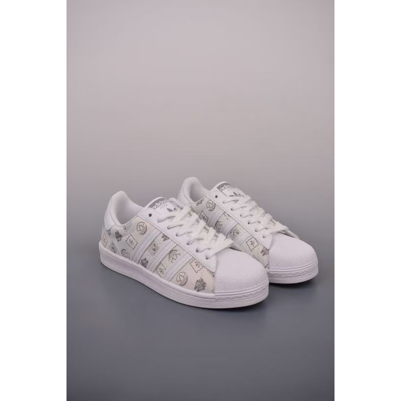 ผลิตภัณฑ์ถ่ายจริง Adidas Originals Superstar รองเท้าไวท์บอร์ดขนาดเล็ก ...