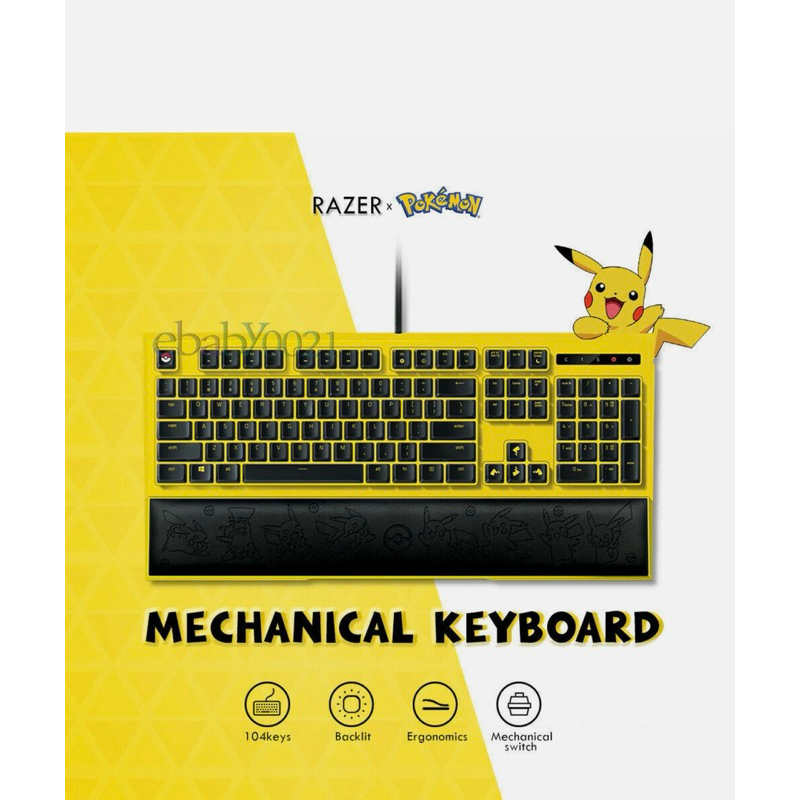 Razer Pokemon Pikachu Ornata Edition Backlit Gaming Keyboard คีย์ ENG ...