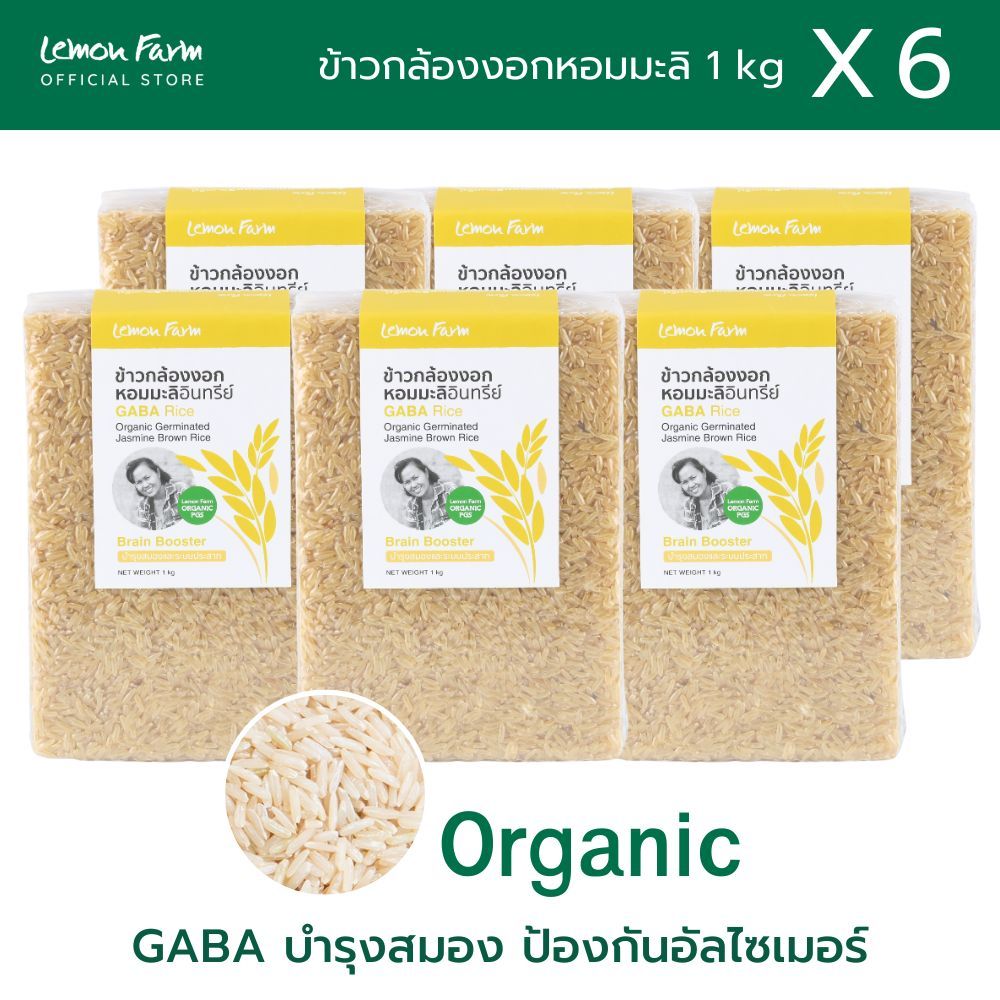 ข้าวกล้องงอกหอมมะลิ GABA Rice Organic 1kg X 6 ถุง กาบาสูง | Shopee Thailand