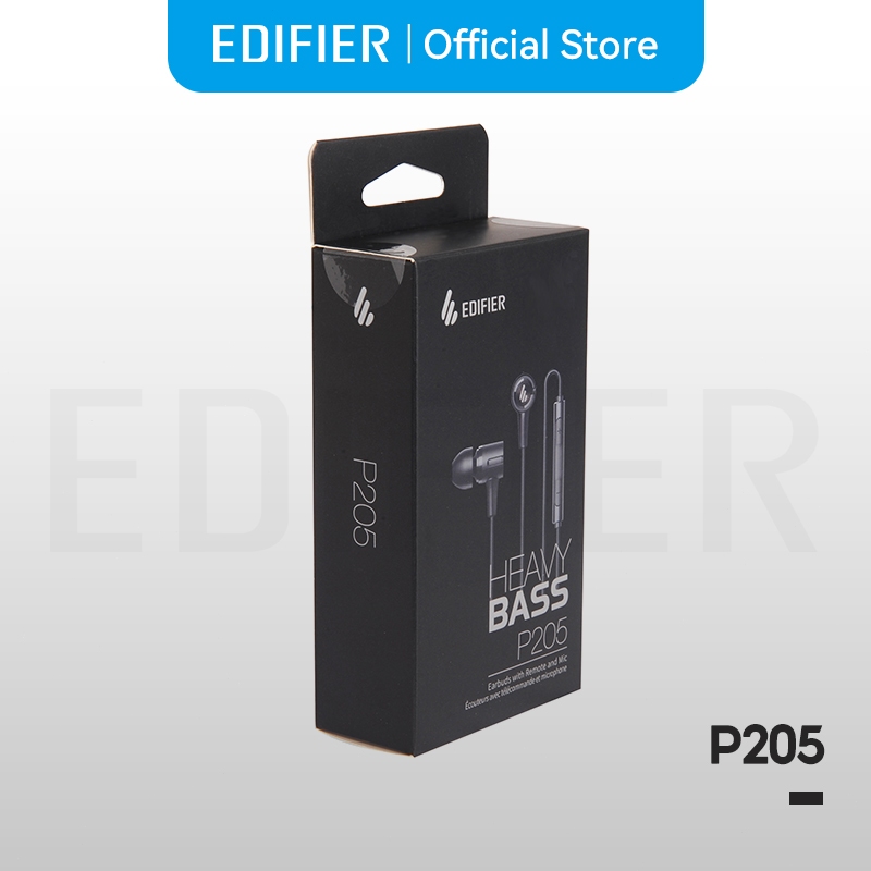 EDIFIER P205 หูฟังแบบมีสาย 3.5 mm พร้อมรีโมทและไมโครโฟน | Shopee Thailand