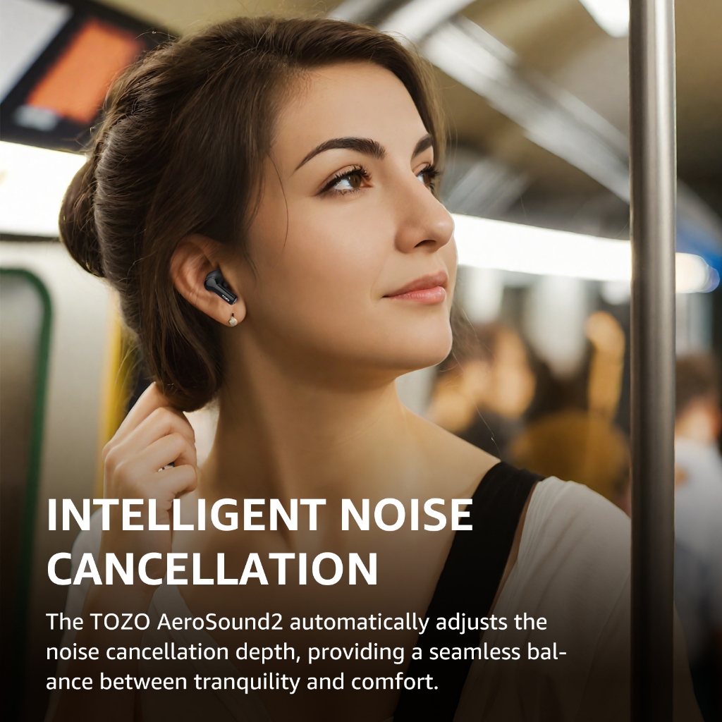TOZO AeroSound 2 หูฟังบลูทูธ หูฟังเบสหนัก หูฟังอินเอีย แบตอึด Bluetooth 5.3 แบต 12 ชม. IPX6 Game Mode