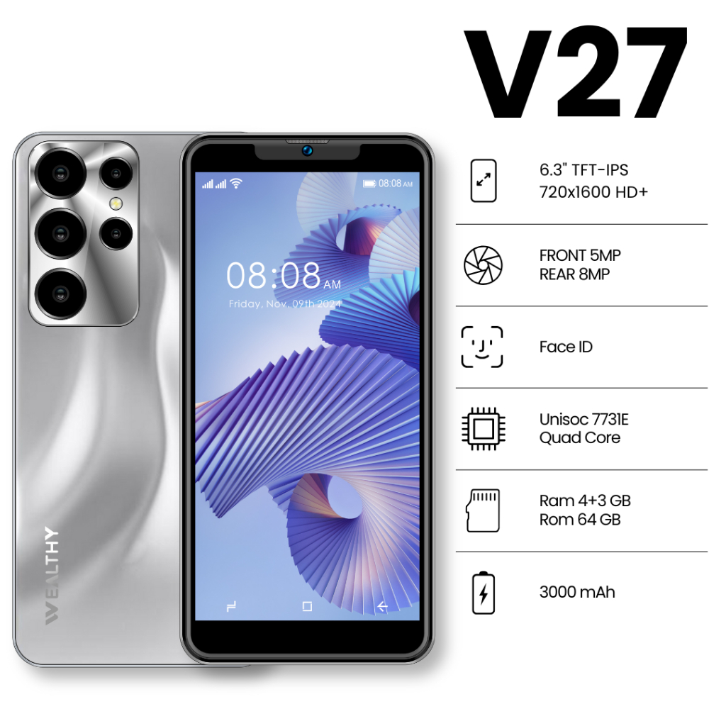 โทรศัพท์มือถือ WEALTHY รุ่น Haram V27 4G (RAM 4GB ROM 64GB) จอใหญ่ โซ ...