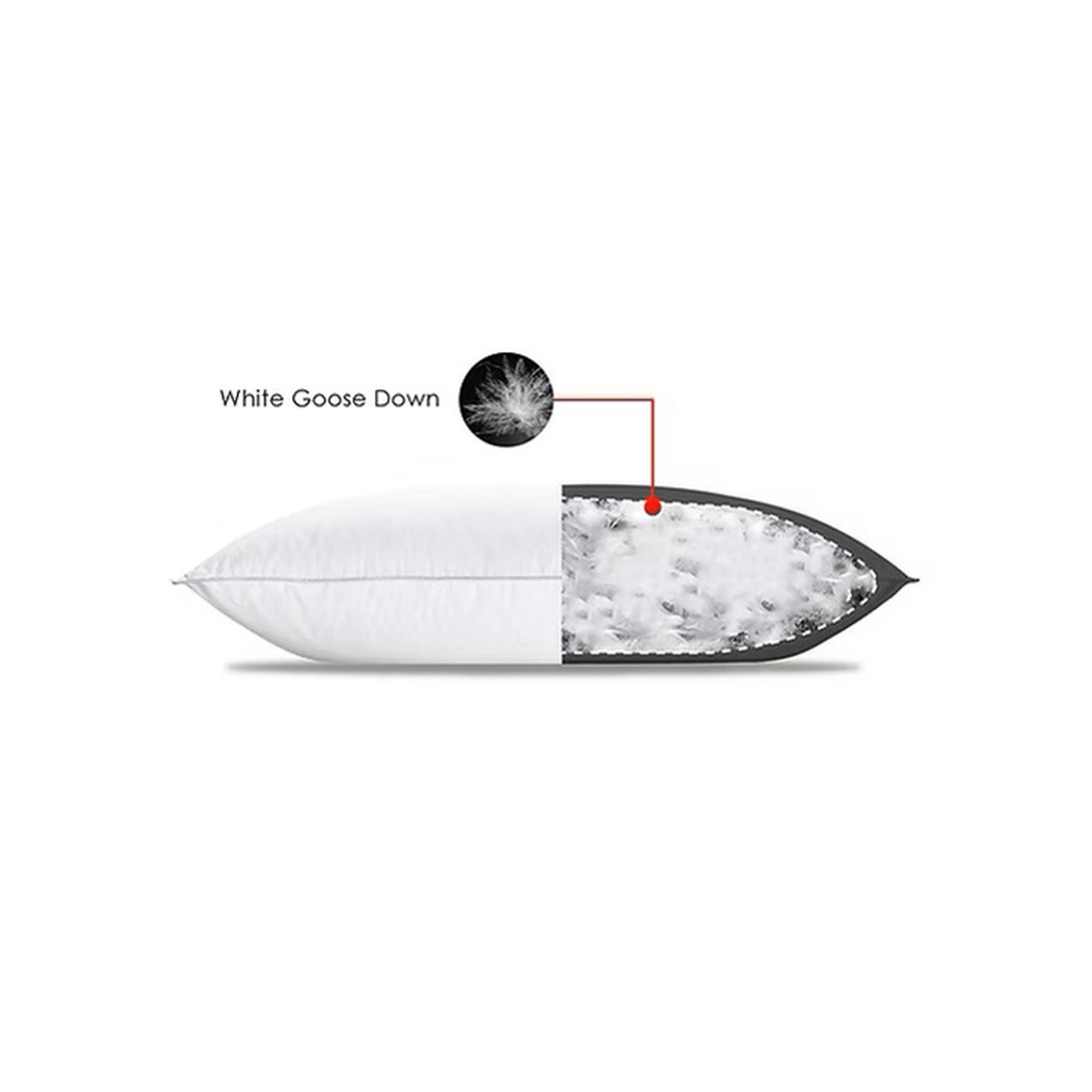 CANNON รุ่น Luxury Classic Down หมอนหนุน Soft Support ขนาด 74x48 ซม. มอบการรองรับที่นุ่มนวลเป็นพิเศษด้วยโครงสร้างขนห่านแท้ 100% เพื่อการพักผ่อนระดับลักซ์ชัวรี