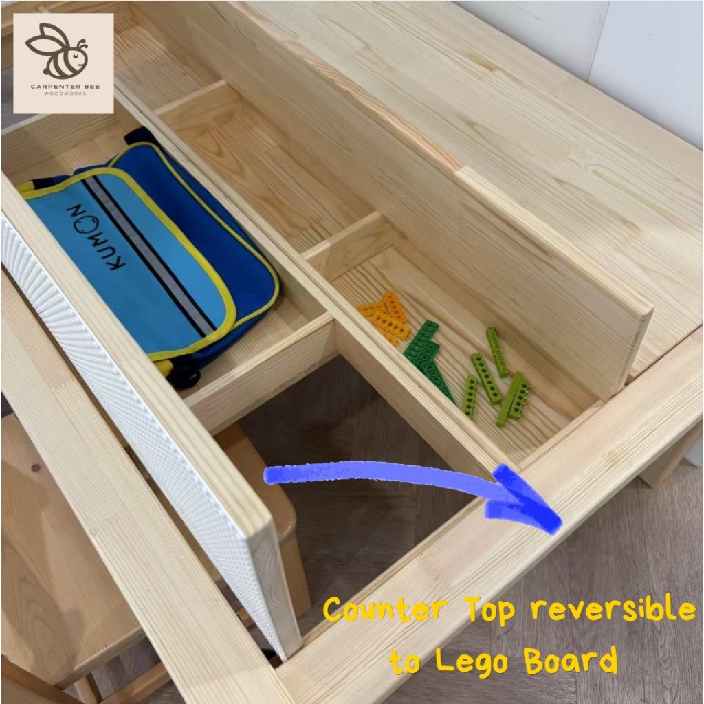 Multifunction Kids Lego Table with Storage Top Reversible/โต๊ะของเล่นเล ...