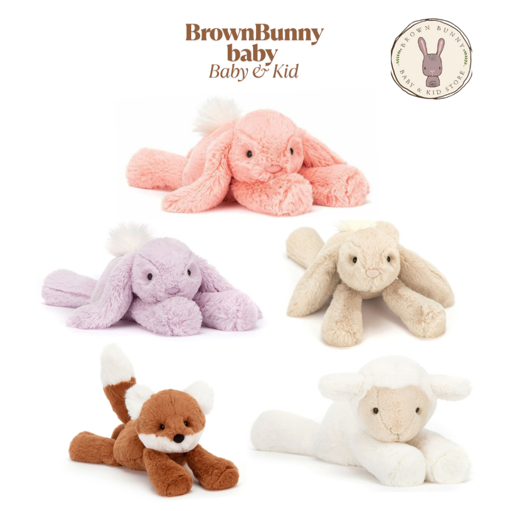 Jellycat (เจลลี่แคท) Smudge Rabbit & Smudge Fox 24 cm. ของแท้ 100% มือ1 ...