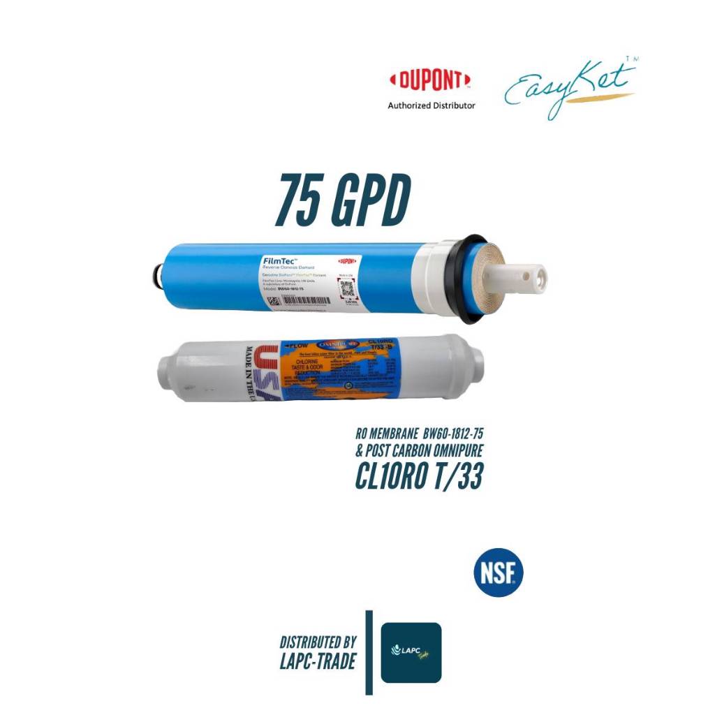 EasyKet RO Membrane FilmTec BW60-1812-75 & OMNIPURE CL10RO T/33 ไส้กรอง ...