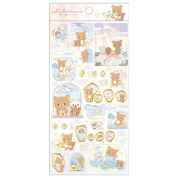 sticker rk rain Rilakkuma สติ๊กเกอร์(วันฝนตกของริลัคคุมะที่สดใส B ...