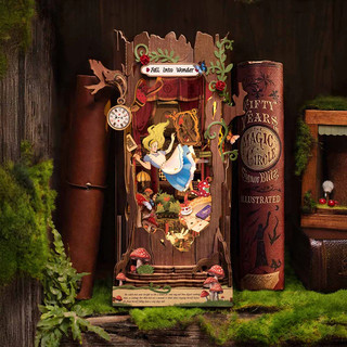 Giao nhanh Bangkok 🚀 Kệ ngăn sách Fall into Wonder Book nook DIY bộ ghép gỗ không dùng keo Rolife TGB12