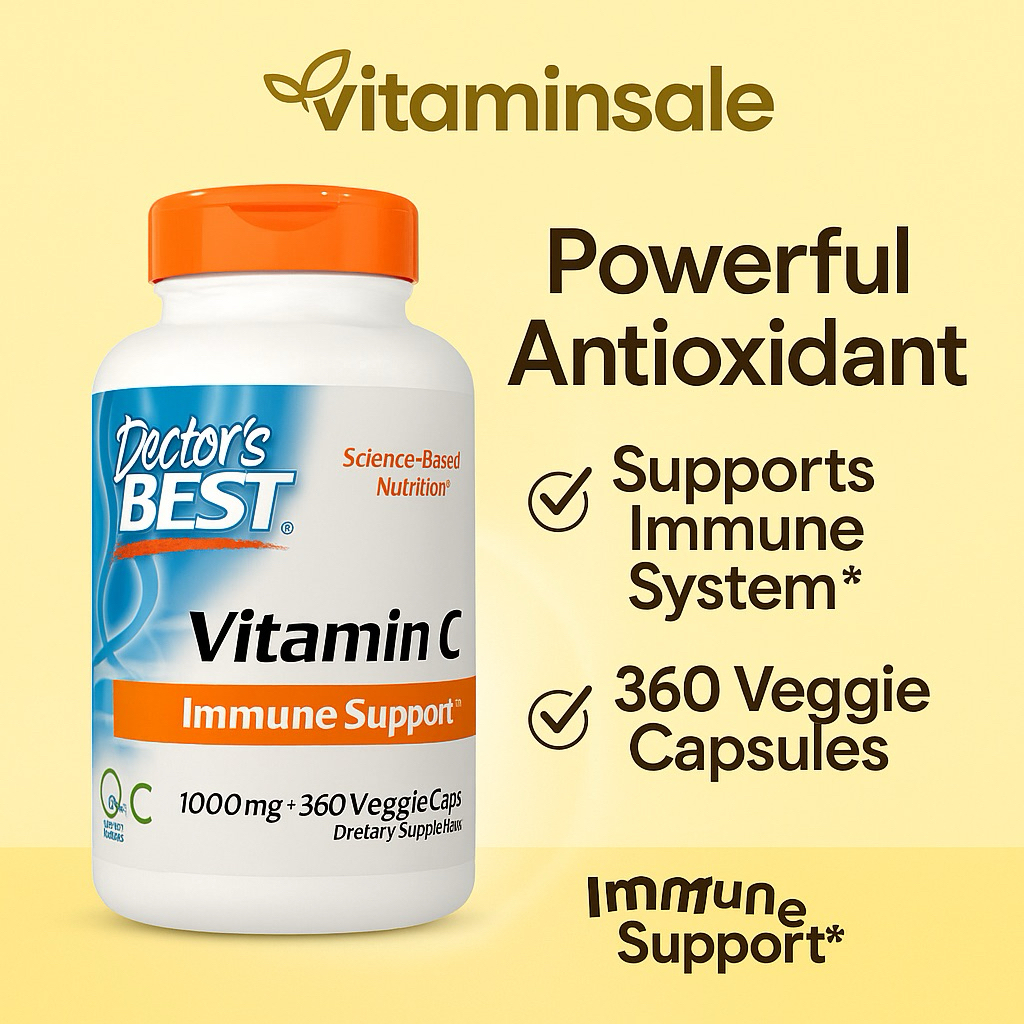 Doctor's Best Vitamin C 1000mg Quali-C วิตามินซีสกัดจากยุโรป 120 แคปซูล ...