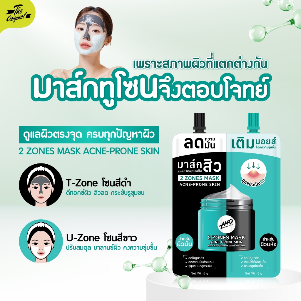 มาส์กทูโซน The Original 2 Zone Mask Acne Prone Skin มาส์กสิว มาส์กลดสิว ...