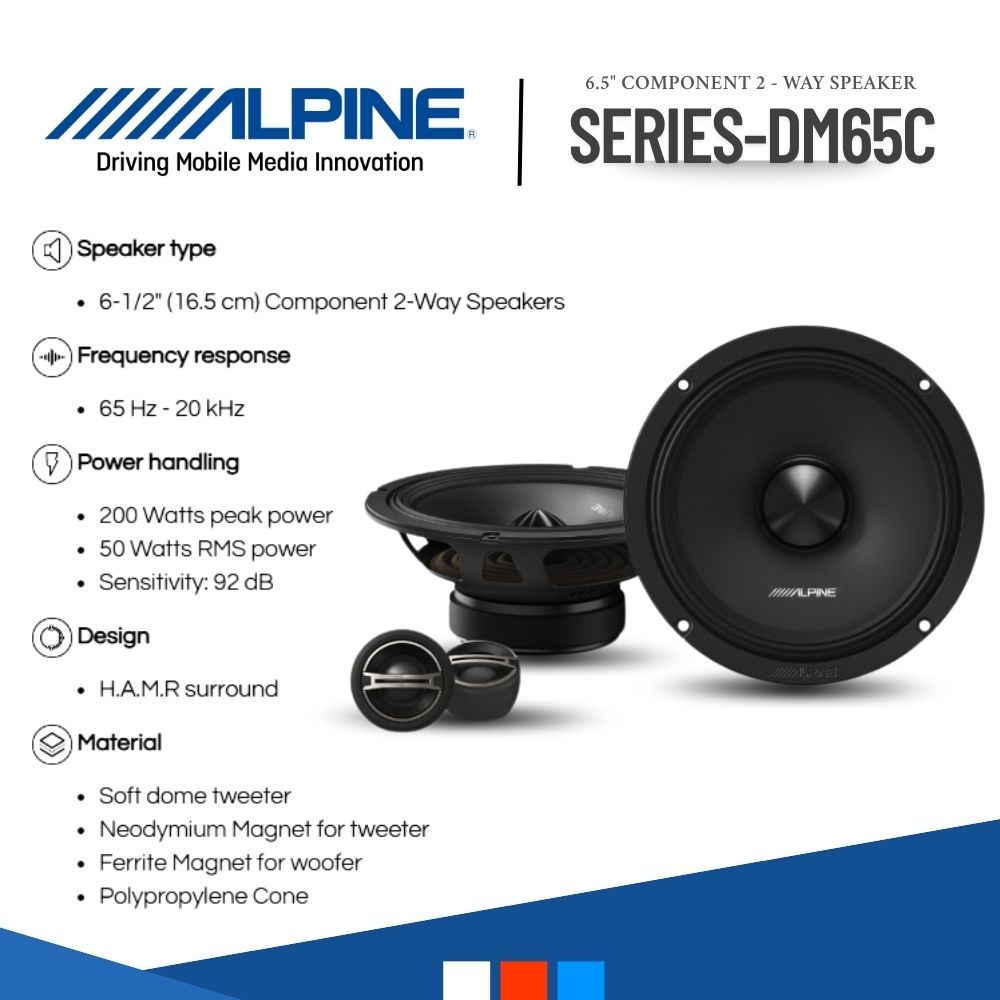 อัปเกรดเสียงรถด้วยลำโพง Alpine แบรนด์ระดับโลก รุ่น DM65C คู่หน้า และ ...