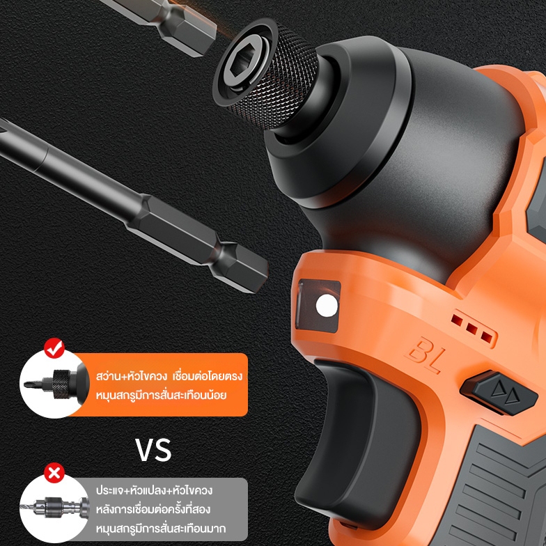 Tigron รุ่น TG-IM160 แรงบิด 160 N.m ไขควงกระแทกไร้สาย 16.8V Brushless สว่านไฟฟ้า มินิไขควงไร้สายสว่านแบตเตอรี่ลิเธียมไอออน