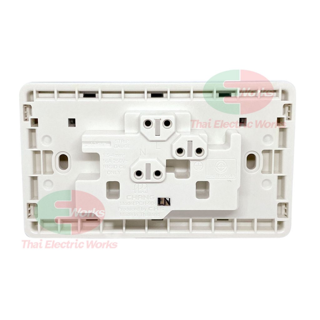 Chang ปลั๊กกราวด์คู่ มีสวิทช์ควบคุม พร้อมไฟ LED PCH-904LN สีขาว/สีดำ ...