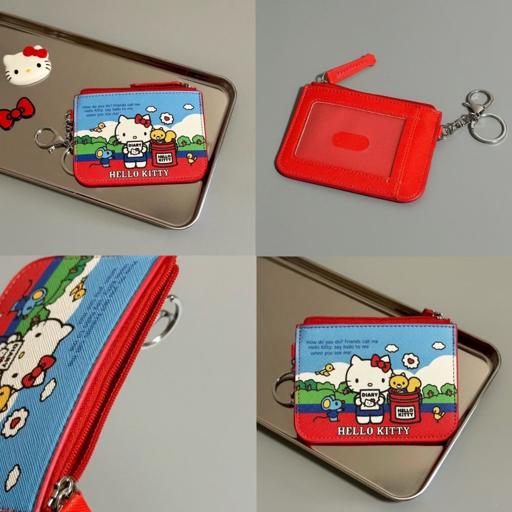 ส่งจากไทย ️ กระเป๋าใส่บัตร คิตตี้ ที่ใส่บัตร พวงกุญแจ Hello kitty พกพา ...
