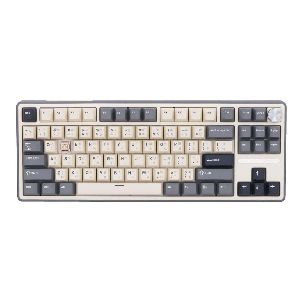 KEYBOARD (คีย์บอร์ด) ROYAL KLUDGE RK R87PRO (QMK/VIA) (HALF GRAY ...