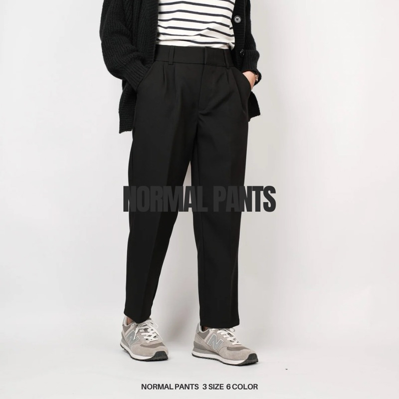 Normal Pants กางเกงขาสอบ เอวสูง ซิปหน้า | Shopee Thailand