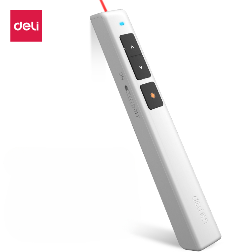 Deli ปากกาเลเซอร์ ปากกาพอยเตอร์ เลเซอร์แดง ไร้สาย มีที่เก็บ USB ...