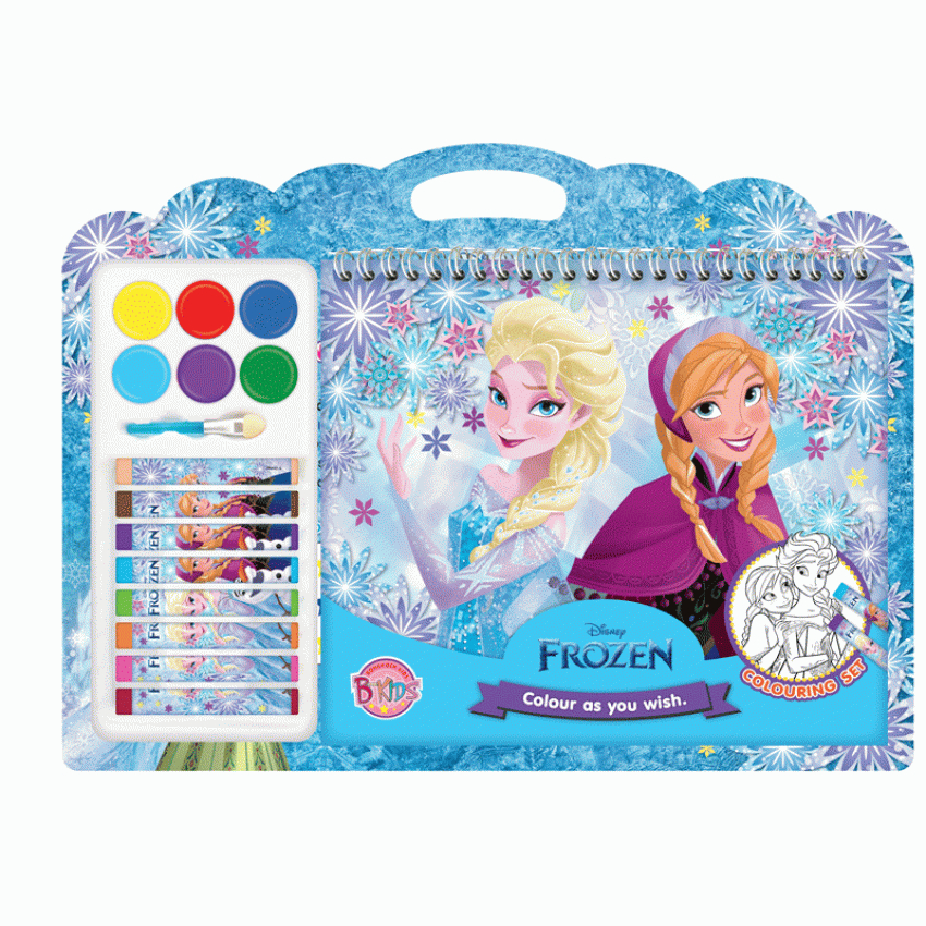 FROZEN COLOURING SET Colour as you wish เซตสมุดภาพระบายสี + สีน้ำและ ...