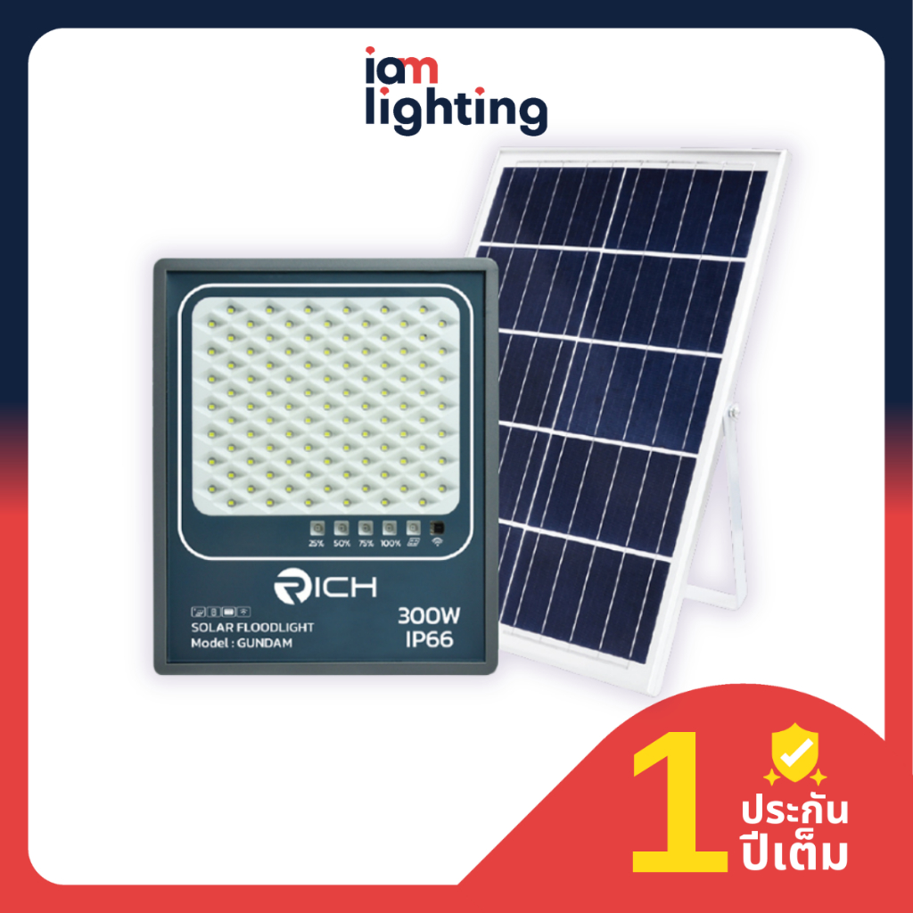 AM Lighting RICH LED โคมไฟสปอร์ตไลท์โซล่าเซลล์ รุ่น GUNDAM แสงขาว แสง ...