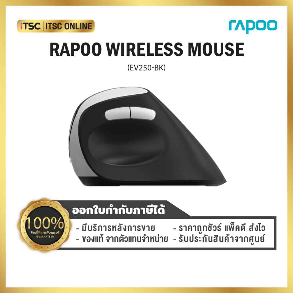 เมาส์ไร้สาย RAPOO Wireless Mouse [EV250-BK] - ITSC Online | Shopee Thailand