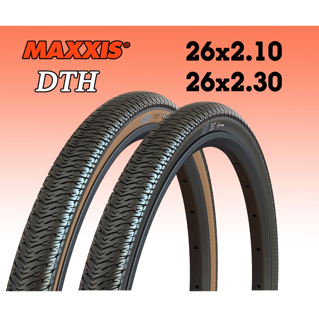 Pneu Maxxis DTH 26x2,15 Pliable Noir/marron - Neuf - Résistant Aux Crevaisons