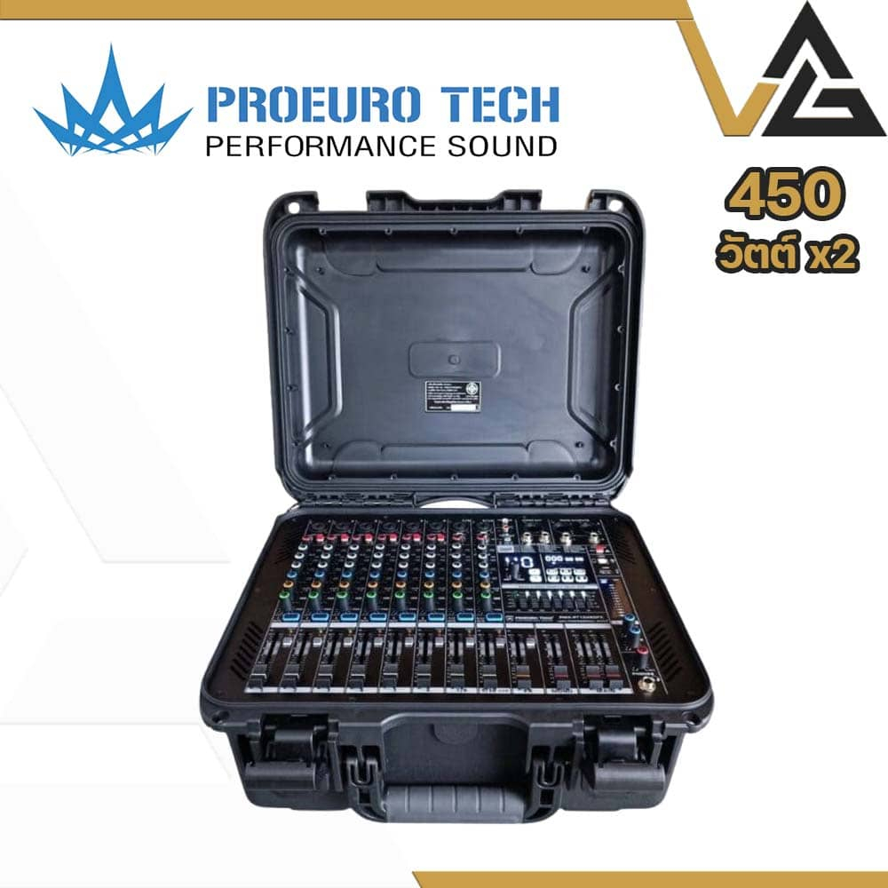 PROEUROTECH PMX-PT10450FX เพาเวอร์มิกเซอร์ 10 แชนแนล 450Wx2 Bluetooth ...