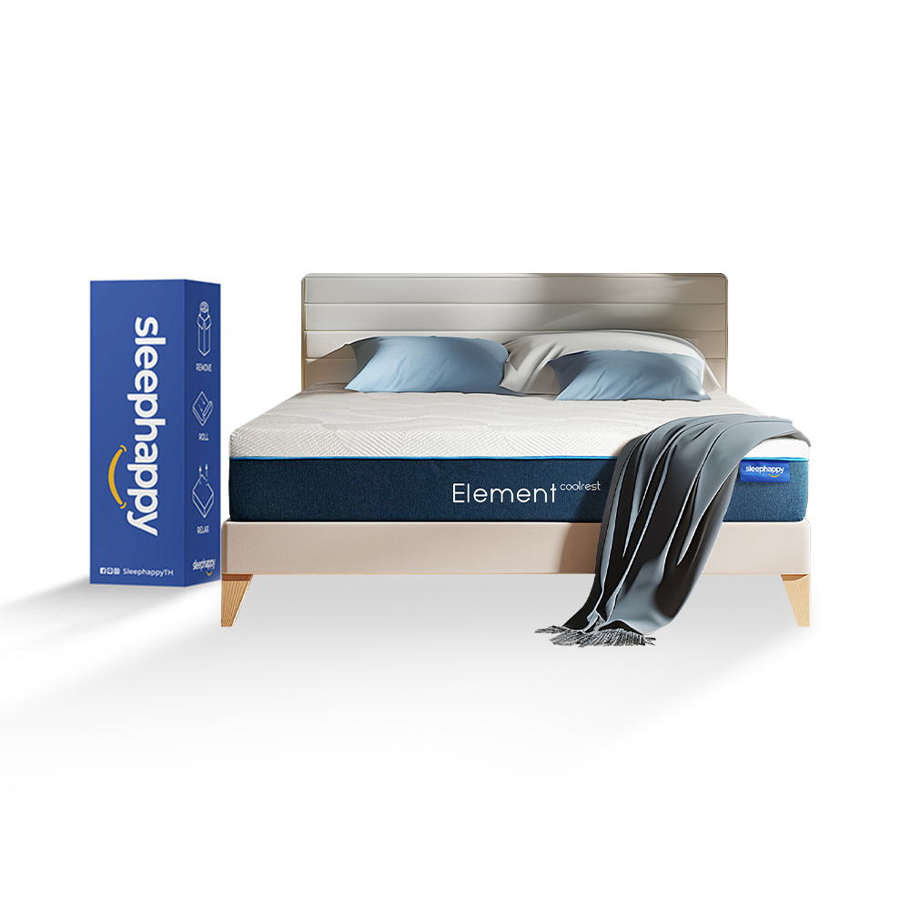 SleepHappy รุ่น Element CoolRest ที่นอนยางพาราธรรมชาติแท้ 100% สัมผัสเย็น หนา 9.5 นิ้ว รองรับสรีระ ลดอาการปวดหลัง