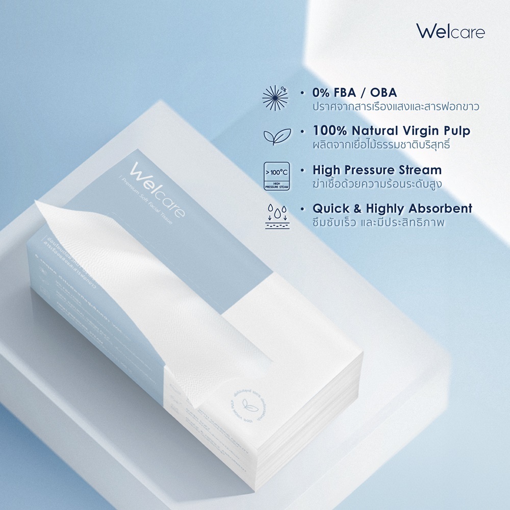 [Official] Welcare Premium Soft Facial Tissue ทิชชู่เช็ดหน้าพรีเมียม 1,560 แผ่น/หิ้ว หนา นุ่ม เกรดพรีเมียม - 5