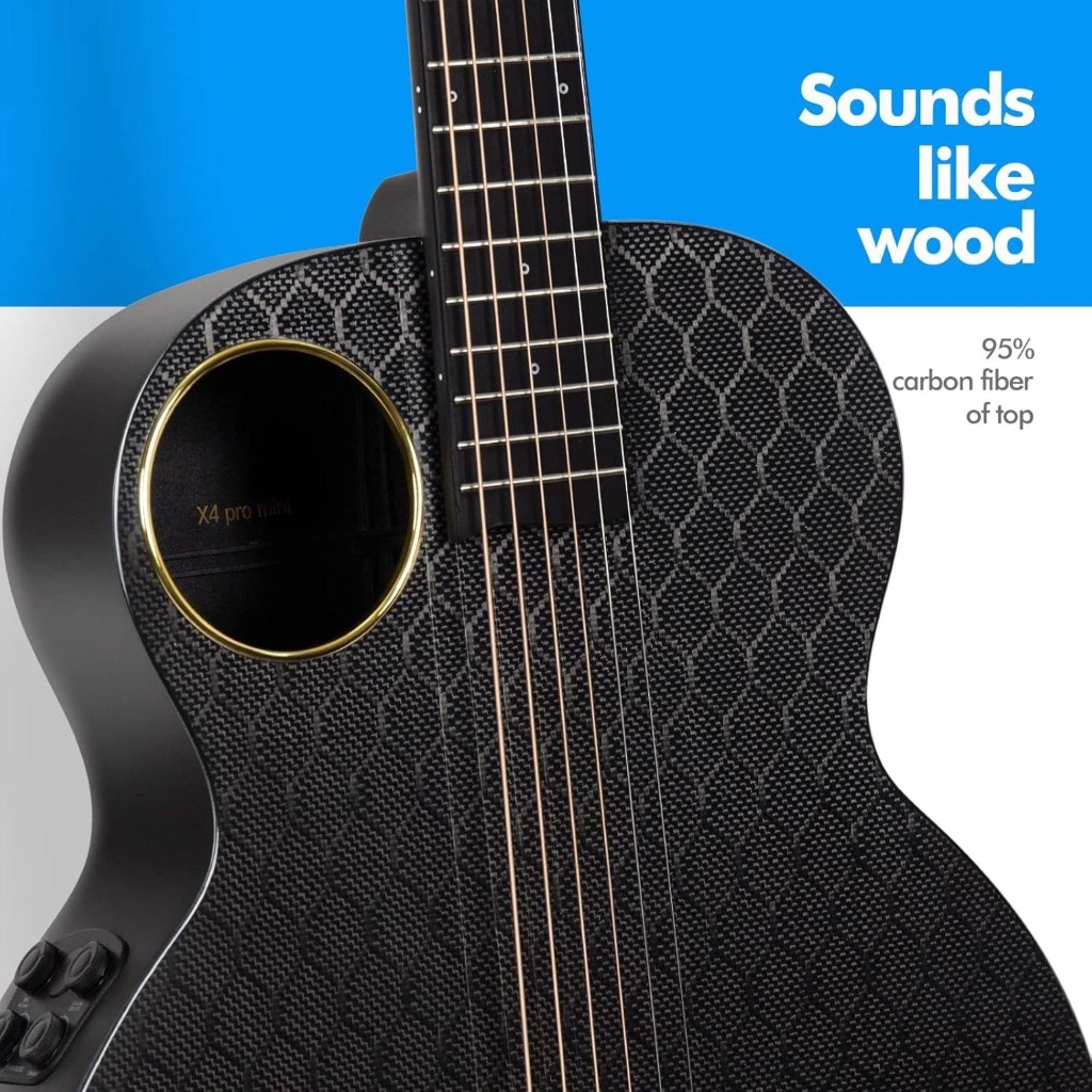 Enya X4 PRO MINI กีต้าร์ไฟฟ้าอคูสติกคาร์บอนไฟเบอร์พร้อมเคสแข็งสาย
