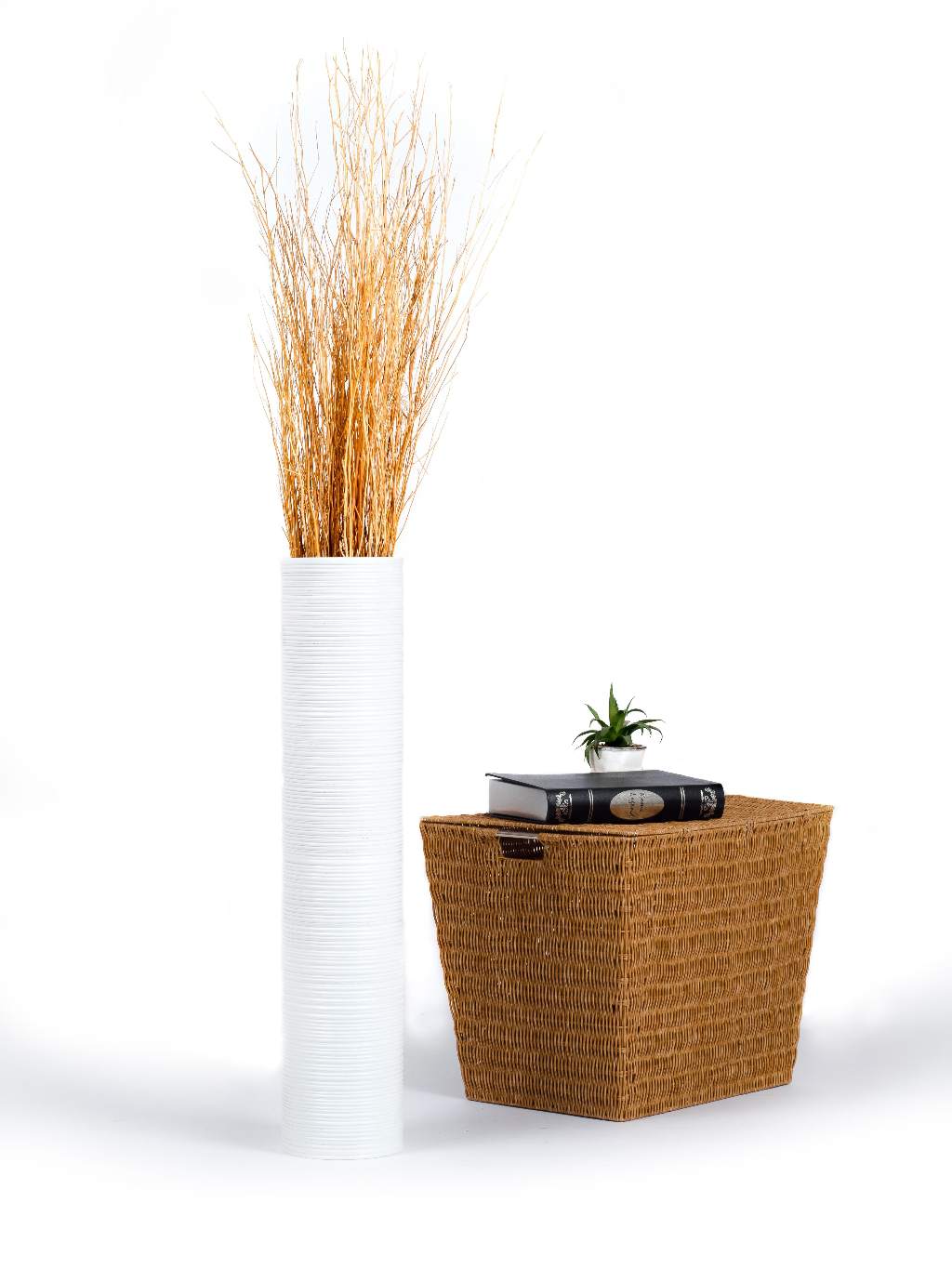 Vasora Large Floor Vase แจกันทรงกระบอก แจกันไม้มะม่วง ขนาด 6 x 28 นิ้ว ...