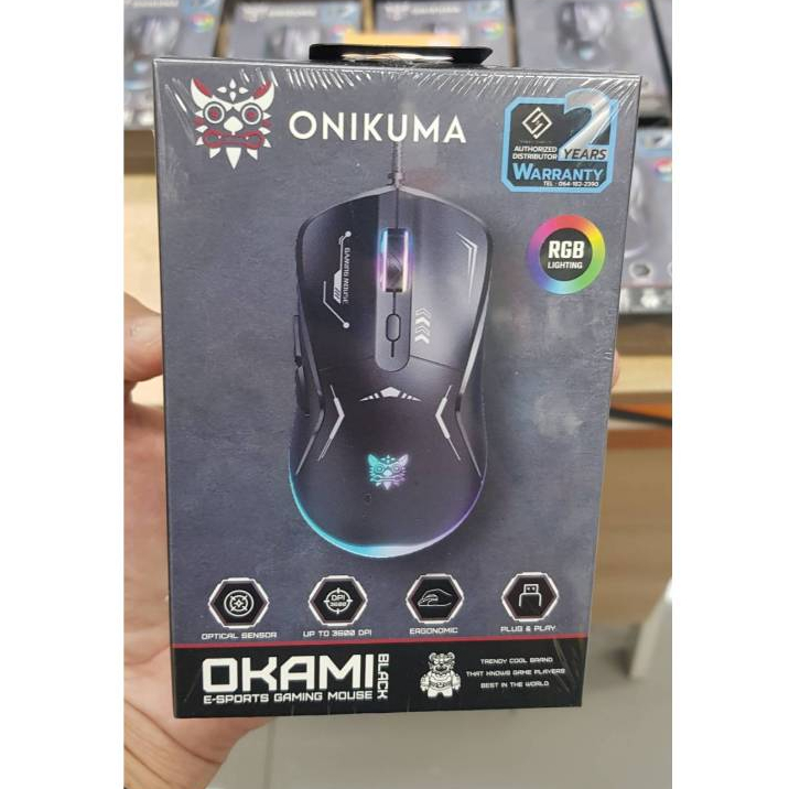 ONIKUMA GAMING MOUSE OKAMI BLACK เมาส์คุณภาพ รับประกัน 2 ปี เมาส์สำหรับ ...
