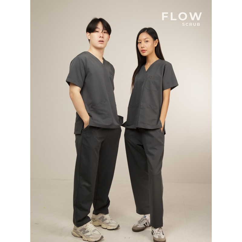 FLOW SCRUB ชุดสครับ UNISEX STONE COLOR | Shopee Thailand