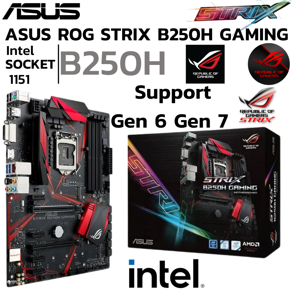 ASUS ROG STRIX B250H GAMING LGA1151 DDR4 HDMI DVI M.2 ATX placa base con USB 3.1