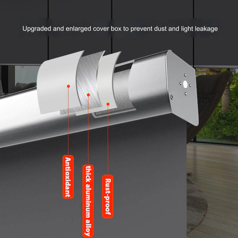 【รุ่นอัพเกรด】ม่านม้วน ม่านม้วนทึบแสง กันแสง uv100% ม่านประตู ทึบแสงทั้งหลัง พร้อมเปลือกกันฝุ่น ระบบโซ่ดึง - 3