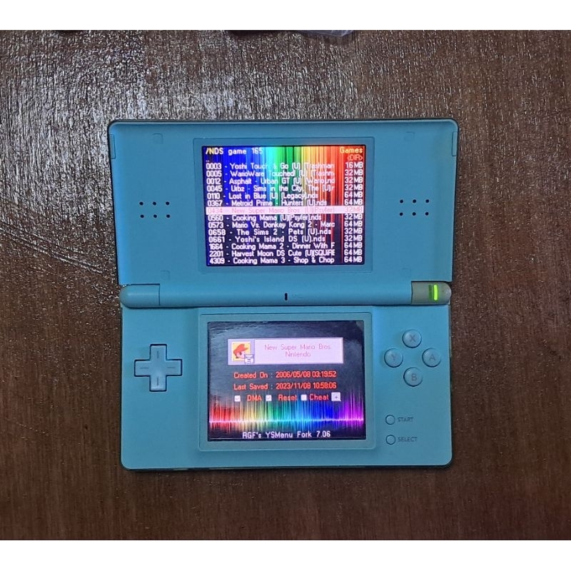 Nintendo Dsl สีเขียว+ตลับ R4-16G เกมส์ 3000+เกมส์ พร้อมเล่น SN 400480 ...
