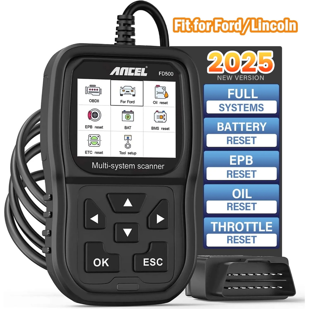 ANCEL FD500 OBD2 เครื่องสแกนเนอร์วินิจฉัยรถยนต์ การทดสอบระบบทั้งหมด ...