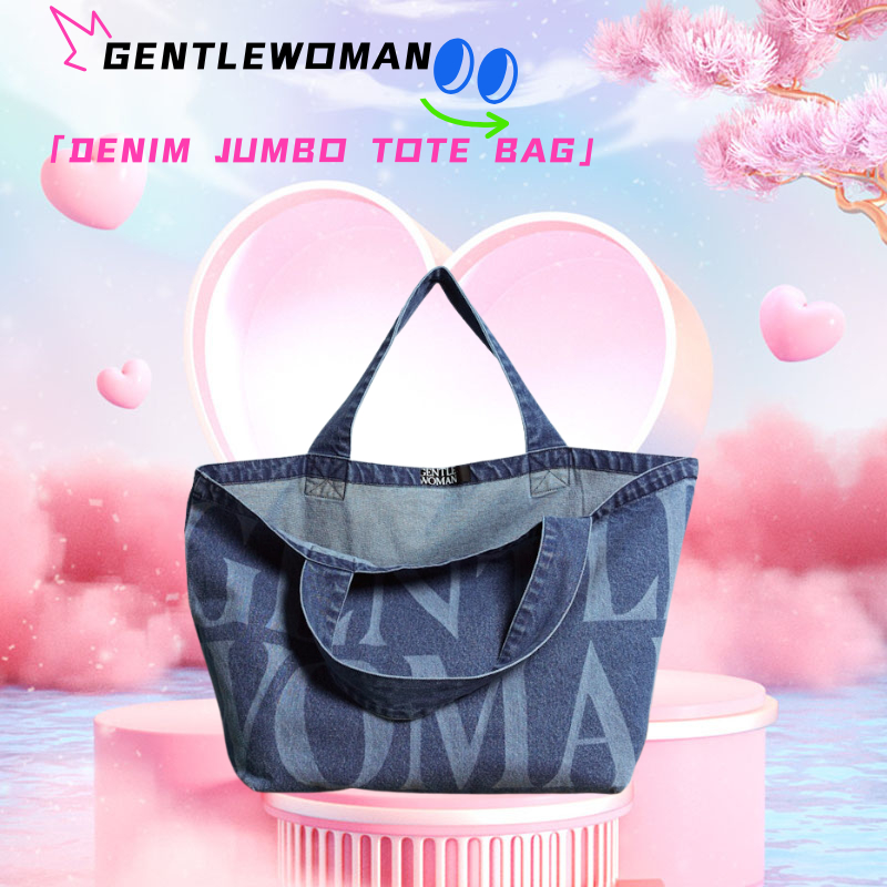 【GENTLEWOMAN】★日本未入荷★DENIM JUMBO TOTE BAG ロゴトート GENTLEWOMAN】☆日本未入荷☆DENIM JUMBO TOTE BAG ロゴトート
