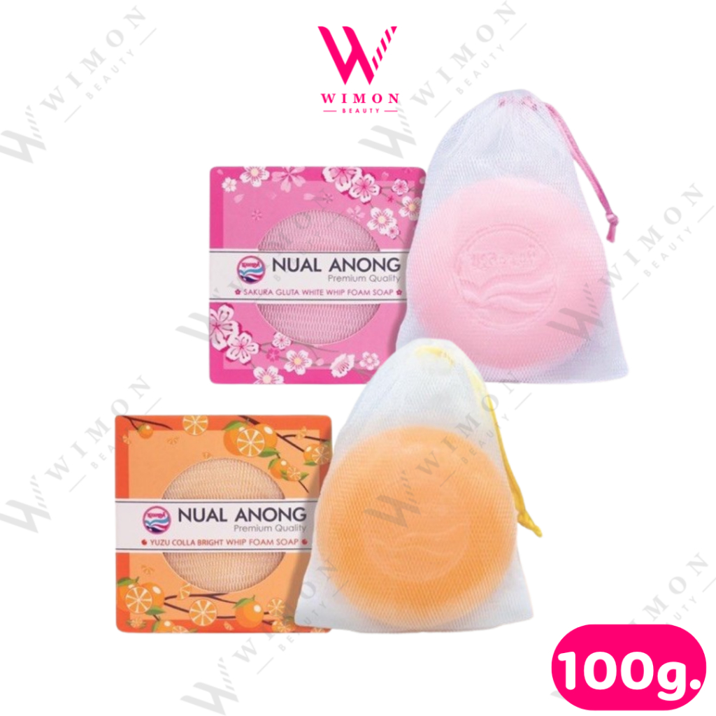 Nualanong Sakura Gluta White /Yuzu Colla Bright Whip Foam Soap 100g.นวล ...
