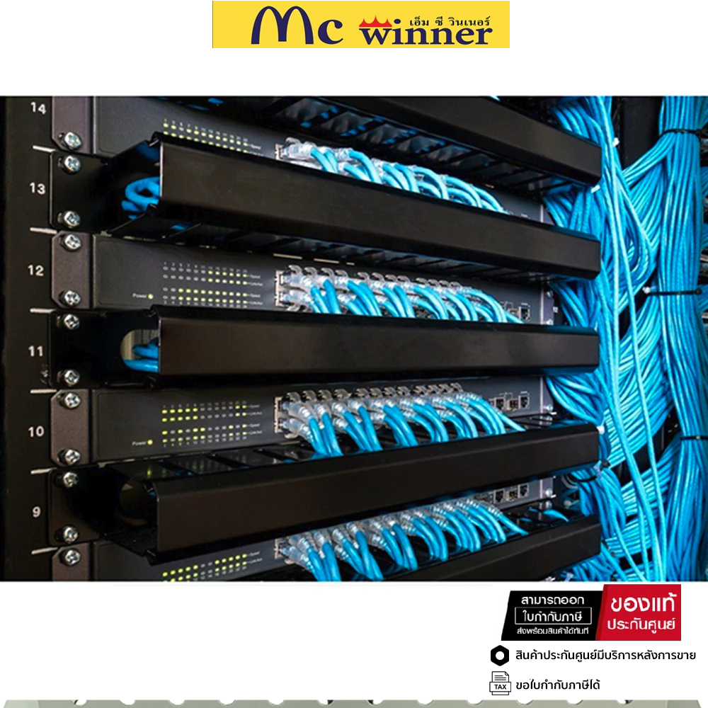 GERMAN RACK (แผงจัดสายมีฝาครอบ) CABLE MANAGEMENT PANEL WITH COVER (สีดำ ...