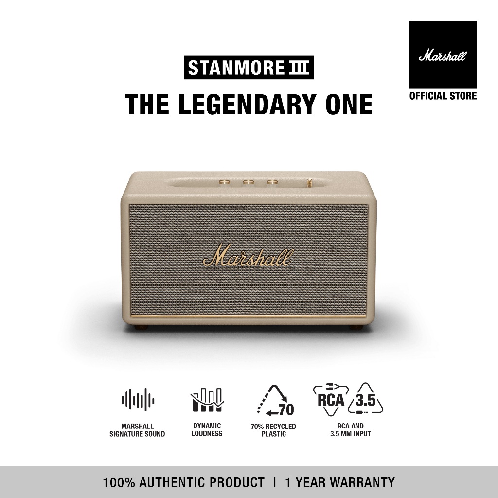 MARSHALL Stanmore III Cream รับประกัน ปี ส่งฟรี ลำโพงบลูทูธ  ลำโพงmarshall ลําโพง bluetooth